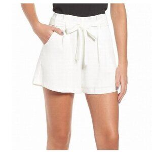 Leith Tie Waist Crepe Pleated Shorts